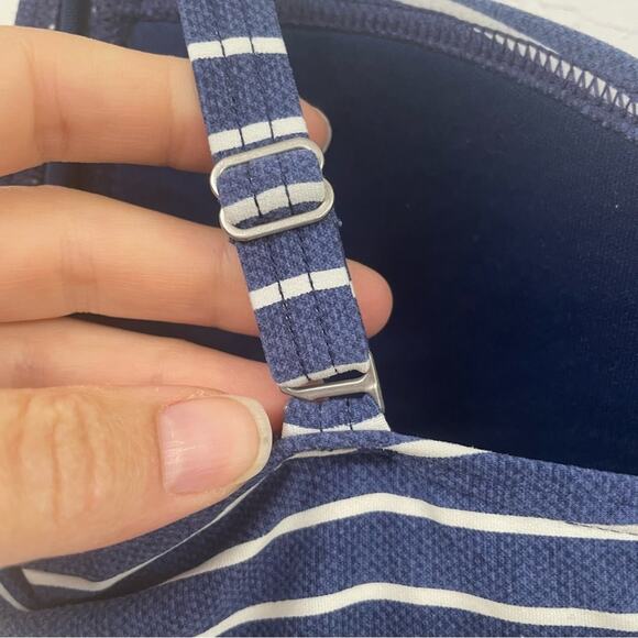 Niptuck Swim Womens Pinup Style One Piece Swimsuit 10 Striped Sweetheart Neck - Picture 7 of 8